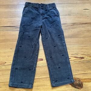 Kitestrings dark gray whale embroidered corduroy pants SIZE 6
